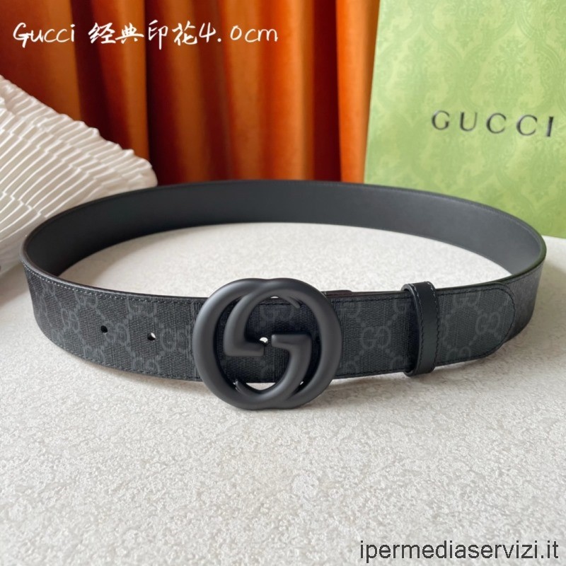 Replica Gucci Ad Incastro G Fibbia Nera Gg Suprema Tela Cintura 40 Mm