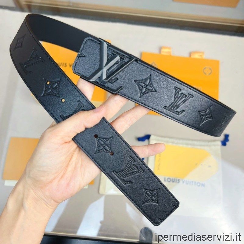 Replica Louis Vuitton Lv Initiales Cintura Reversibile Da 40 Mm In Pelle Nera Monogram