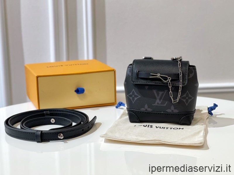 Replica Louis Vuitton Mini Steamer Pouch Borsa A Tracolla In Tela Monogram Eclipse M00340