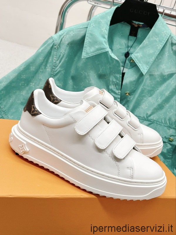 Sneaker Replica Louis Vuitton Time Out In Pelle Di Vitello Bianca E Tela Monogram Da 35 A 41