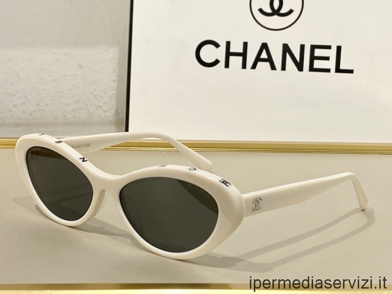 Replica Chanel Replica Occhiali Da Sole Ovali Ch5416 Bianco Sporco