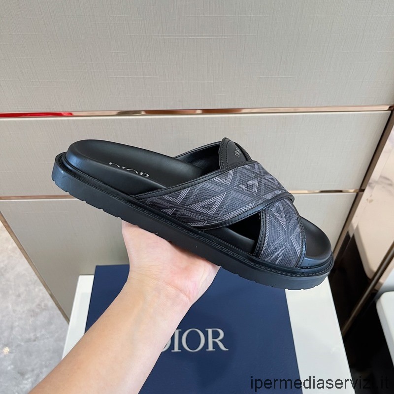 Replica Dior Aqua Slide Sandalo In Tela Nera Cd Diamond Da 38 A 45