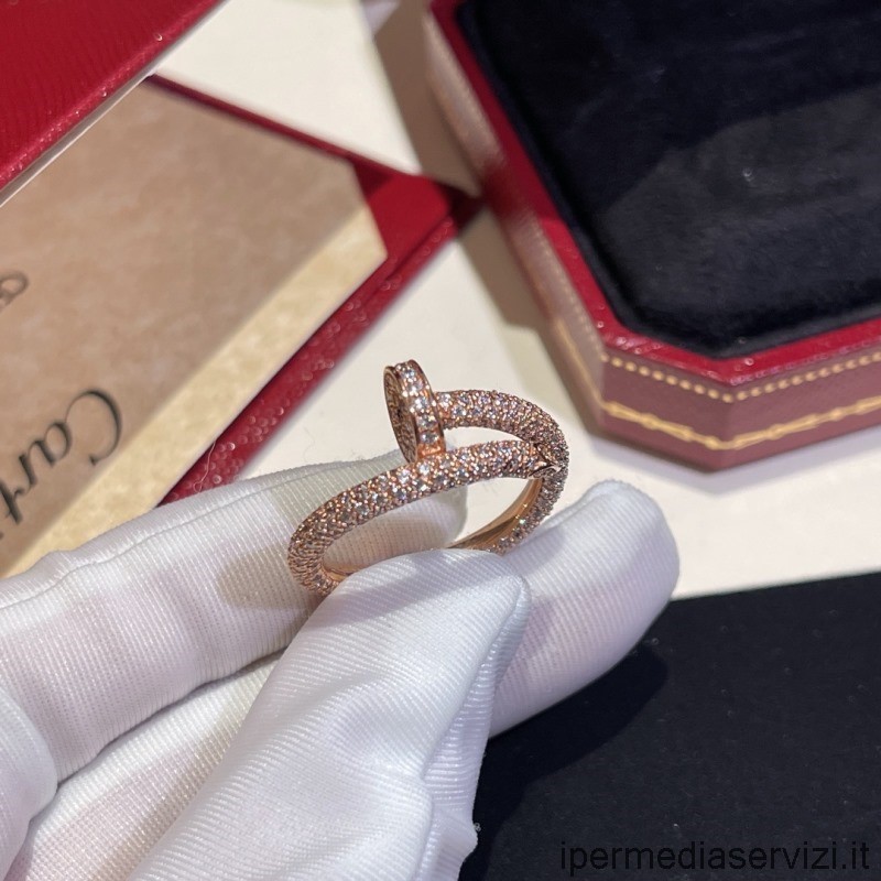 копие на пръстен с диаманти Cartier Vip Juste Un Clou с розово злато