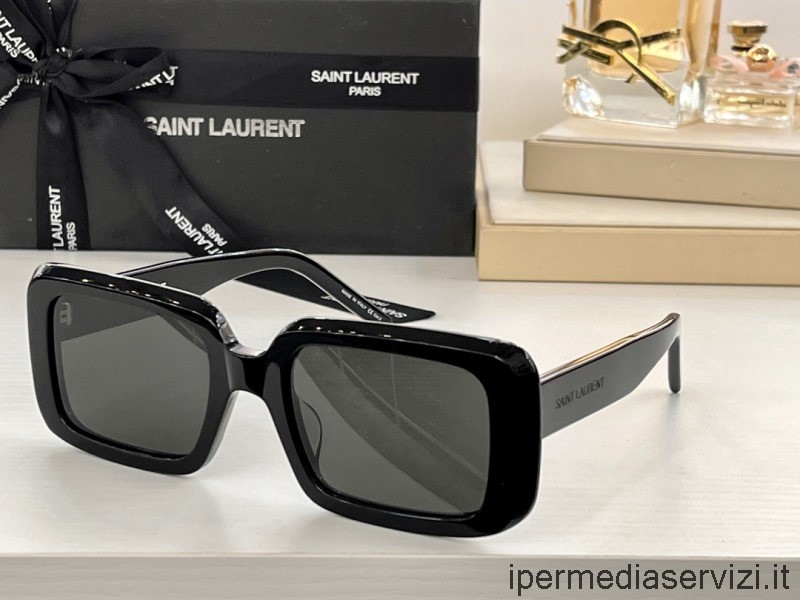 реплика на Saint Laurent реплика на слънчеви очила с квадратна рамка от ацетат Sl534 черни
