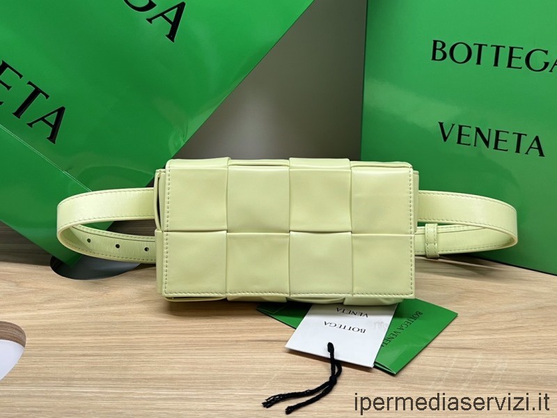 Replica Bottega Veneta Bv Cassette Mini Marsupio In Pelle Intrecciata In Pelle Verde Chiaro 18x5x9cm