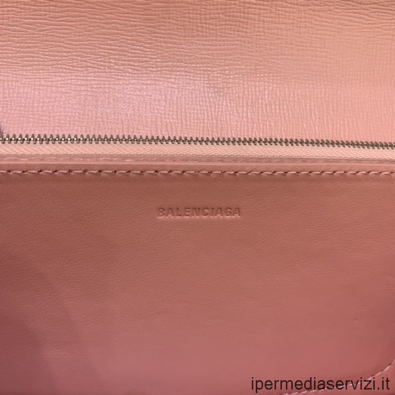 Replica Balenciaga Gossip Piccola Borsa A Tracolla In Morbida Pelle Di Vitello Rosa 23x12x10cm