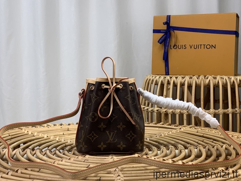 Replica Louis Vuitton Nano Noe Borsa A Secchiello Con Coulisse In Tela Monogram M41346 13x15x9cm