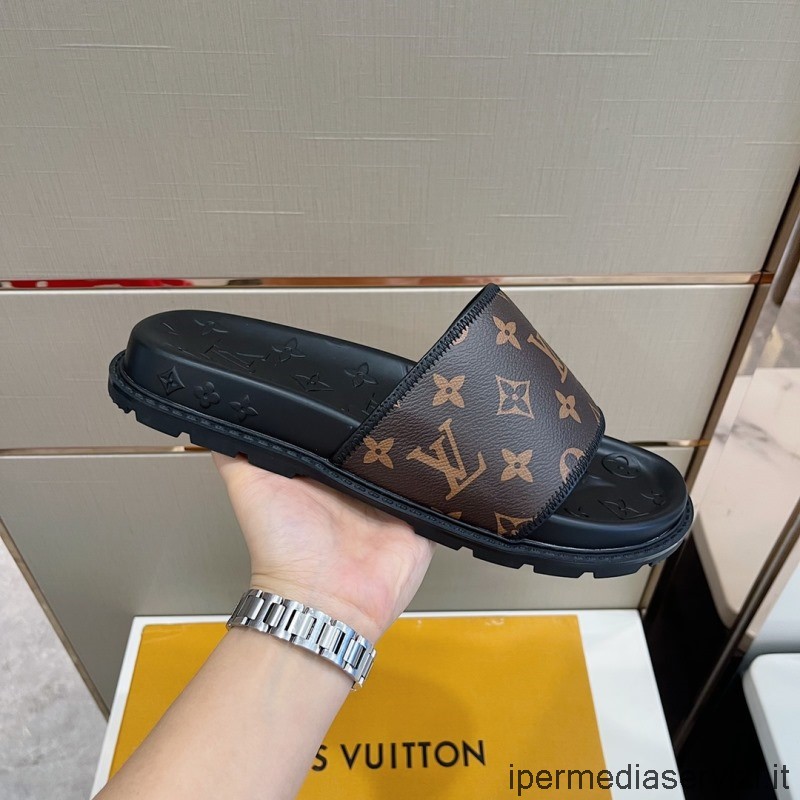 Sandalo Louis Vuitton In Tela Marrone Con Monogramma Replica 38 A 45
