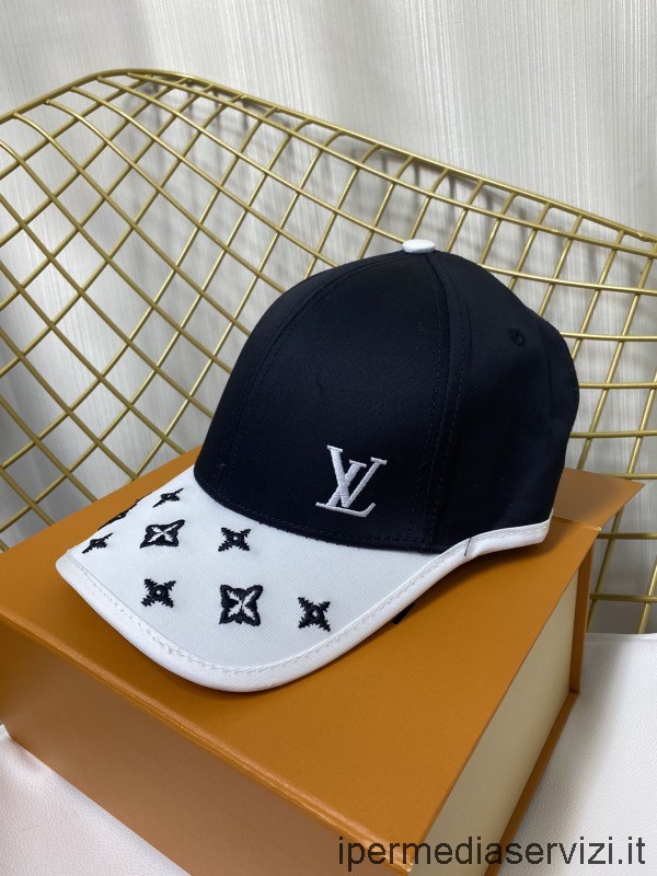 Replica Louis Vuitton Lv Get Ready Nero Bianco Monogramma Tela Berretto Da Baseball Cappello