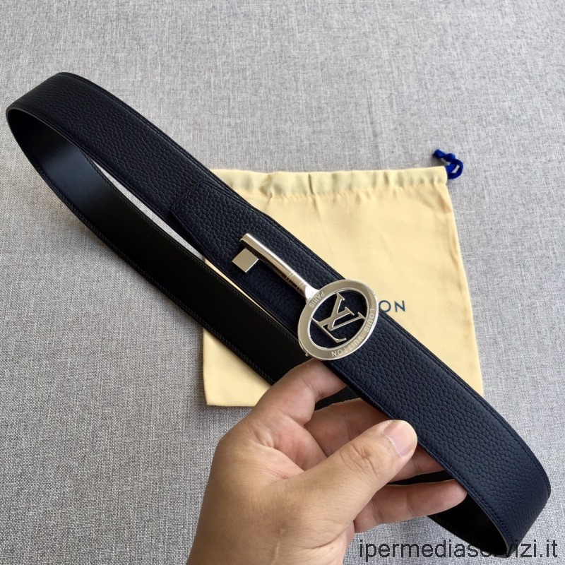 Replika Přezky Na Klíče Louis Vuitton Lv 38mm černý Kožený Opasek