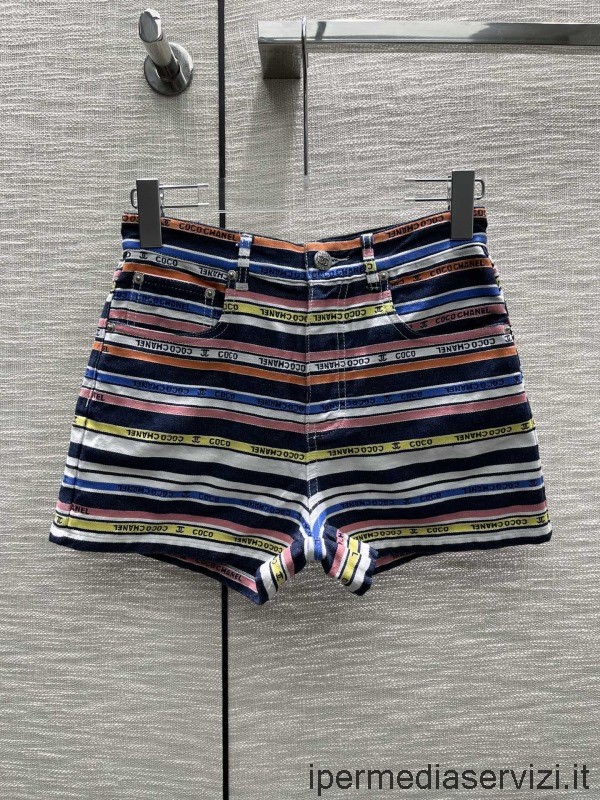 Replika Chanel 2022 Multicolor Stripes Shorts Sml