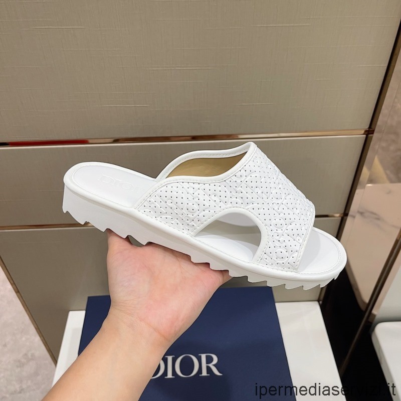 Replika Dior Bílý Dior šikmý Embosovaný Kožený Sandál 38 Až 45