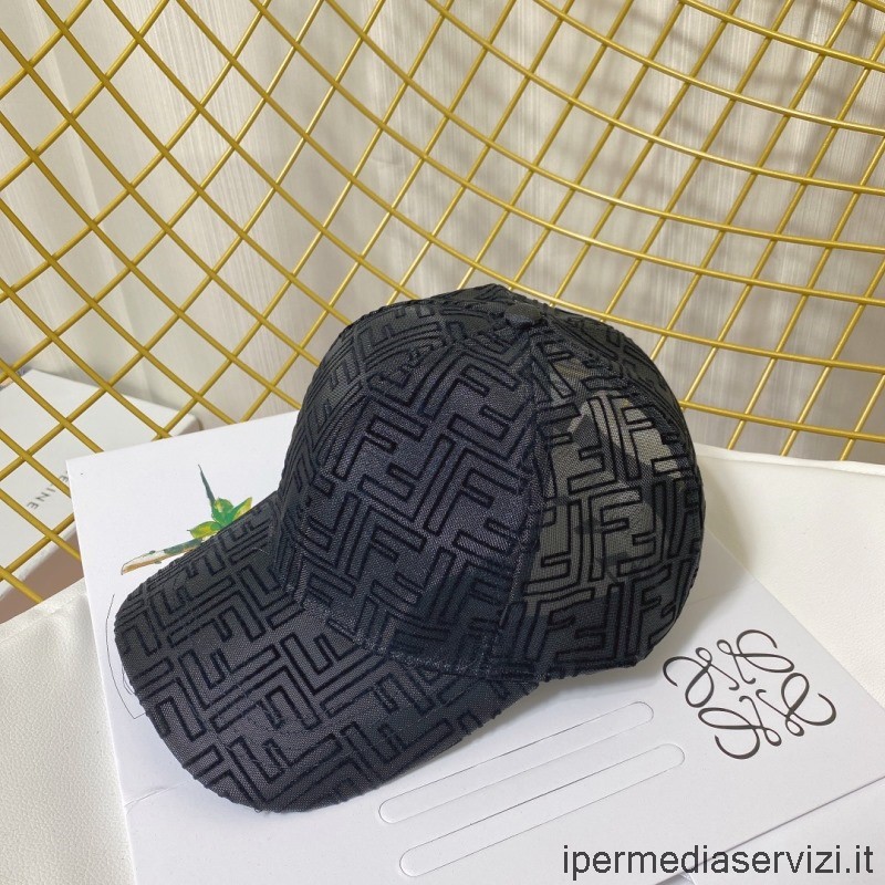 Replika Fendi černé Ff Logo Síťované Plátno čepice čepice