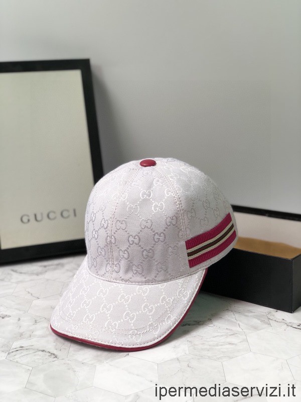 Replika Gucci Gg Nejvyšší Plátěná čepice čepice Bílá