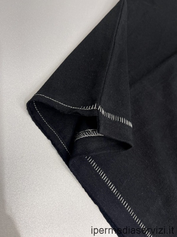 Replika Saint Laurent Sl Srdce Klasické Tričko S Kulatým Výstřihem Z černé Bavlny Sml