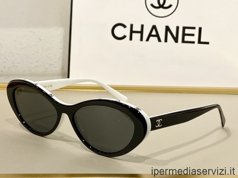Replika Chanel Replika Oválné Sluneční Brýle Ch5416 černá Bílá