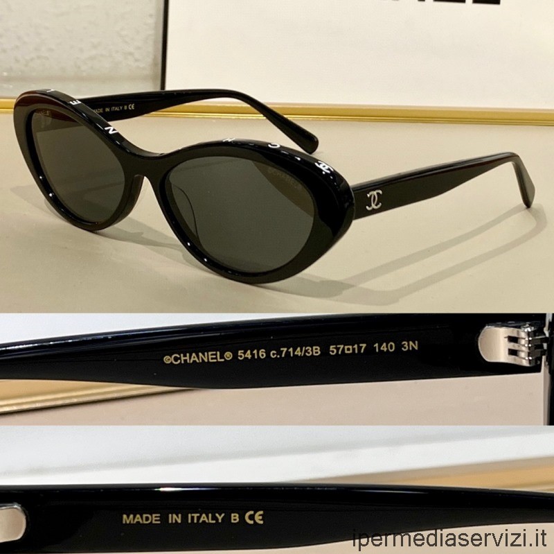 Replika Chanel Replika Oválných Slunečních Brýlí Ch5416 černá