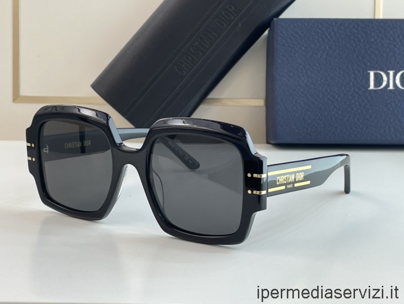 Replika Dior Replika Diorsignature S1u černé čtvercové Sluneční Brýle