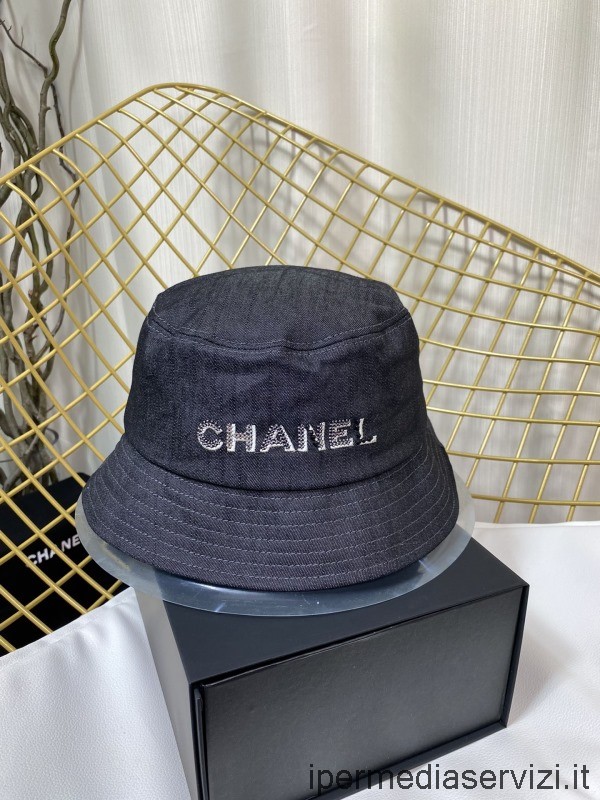 Replika Chanel černého Bavlněného Klobouku