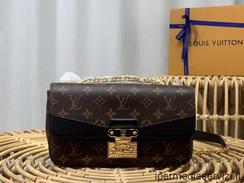 Replica Louis Vuitton Marceau Kette Schulter Handtasche In Monogram Canvas Und Schwarzem Leder M46126 M45127 24x15x6cm