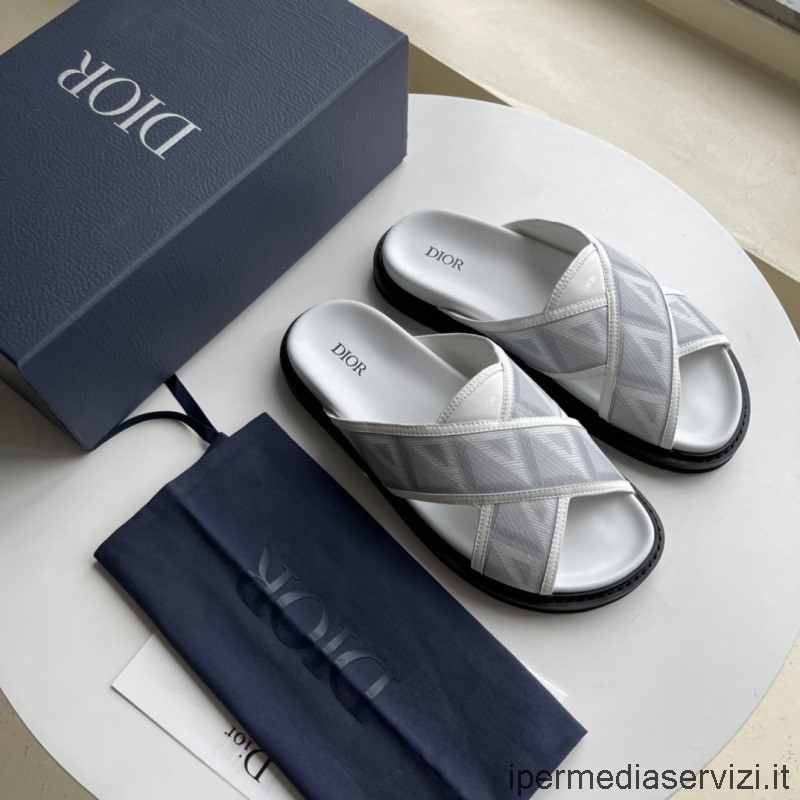 Replica Dior Aqua Slide Sandalo In Tela Diamantata Cd Grigia Da 35 A 40 45