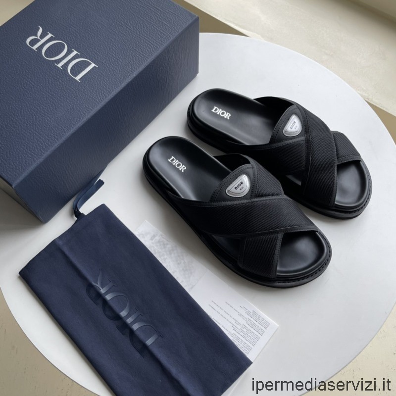 Sandalo Dior Aqua Slide Replica In Tela Nera Da 35 A 40 45