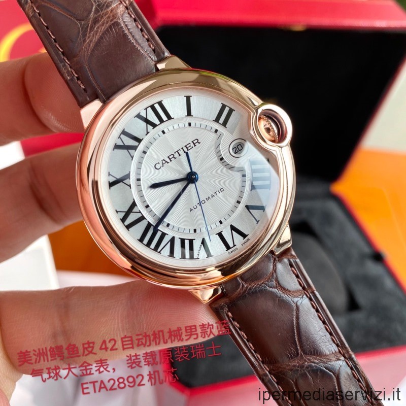 ρεπλίκα Cartier Vip Ballon Bleu De Cartier αυτόματο ανδρικό ρολόι Wgbb0030 καφέ