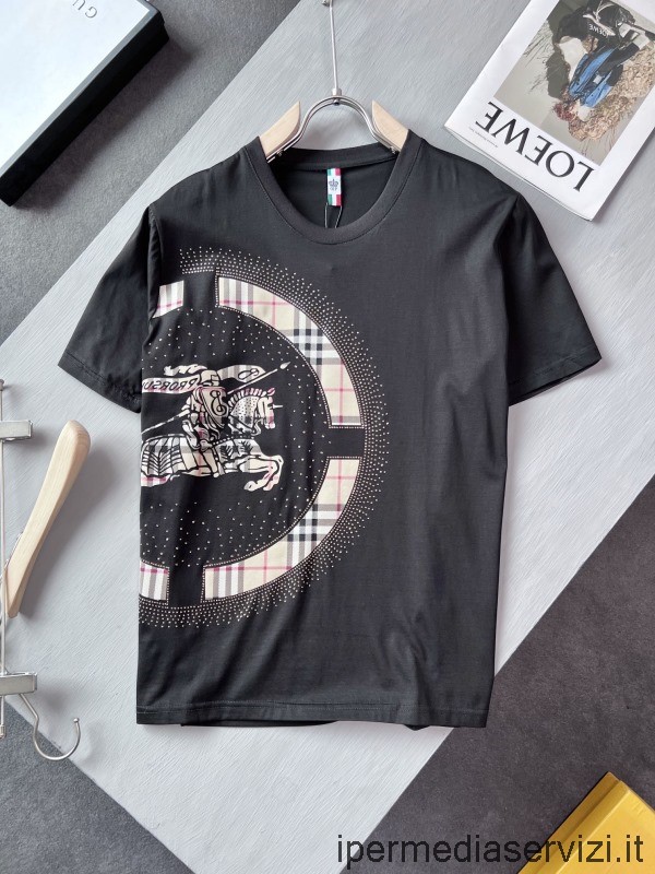 ρεπλίκα Burberry μαύρο βαμβακερό μπλουζάκι M έως Xxxl
