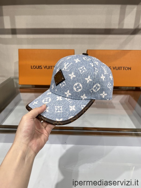 Replica Louis Vuitton μονόγραμμα καπέλο μπέιζμπολ καπέλο σε γαλάζιο