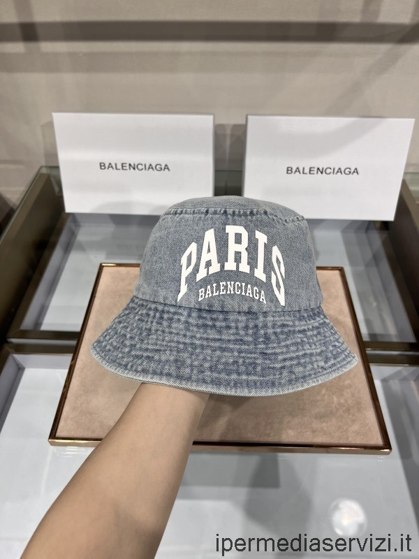 ρεπλίκα Balenciaga καπέλο καπέλο τζιν σε γκρι καμβά