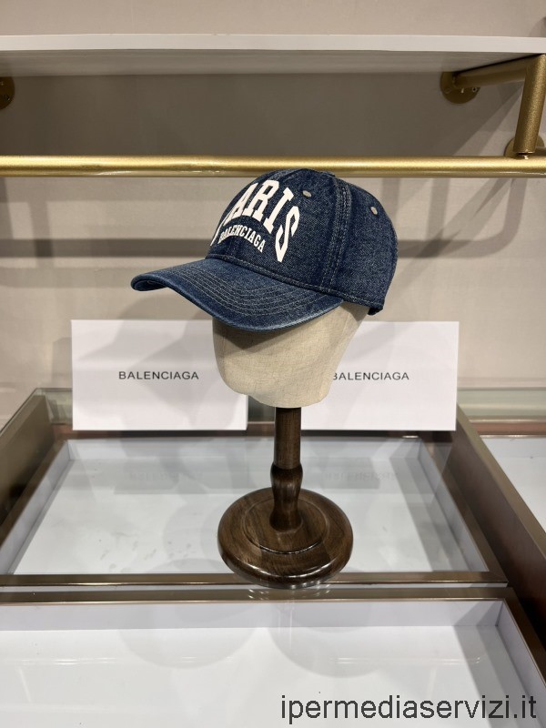 ρεπλίκα Balenciaga καπέλο μπέιζμπολ από μπλε καμβά τζιν