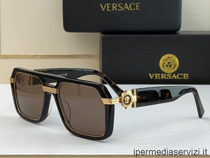 Replica Versace Replica Medusa Icon γυαλιά ηλίου Ve4339 καφέ