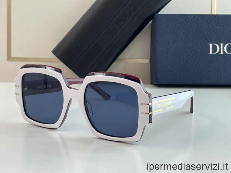 Replica Dior Replica Diorsignature S1u λευκά τετράγωνα γυαλιά ηλίου