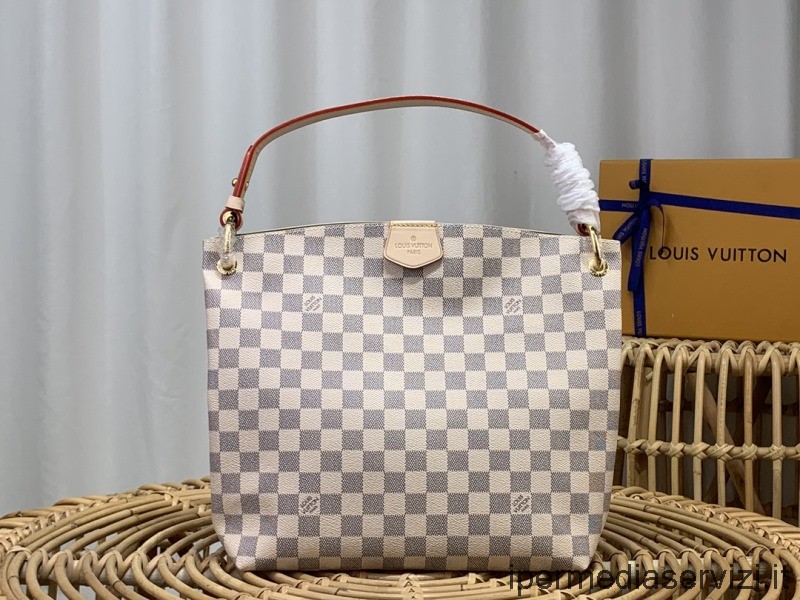 ρεπλίκα Louis Vuitton χαριτωμένη Pm Hobo τσάντα ώμου σε καμβά Damier Azur M44044 35x30x11cm