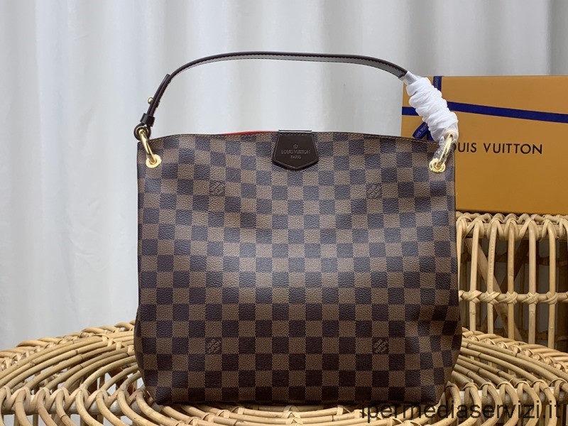 ρεπλίκα Louis Vuitton χαριτωμένη Pm Hobo τσάντα ώμου σε καμβά Damier Ebene M44044 35x30x11cm