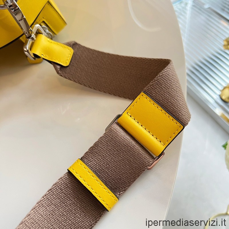 ρεπλίκα Fendi κίτρινο δερμάτινο σετ πινγκ πονγκ φορέας ρακέτας
