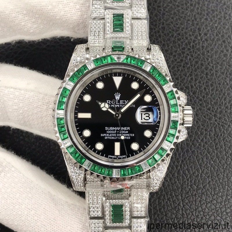 ρεπλίκα Rolex Vip Gmt Master Full Diamond ρολόι μαύρο