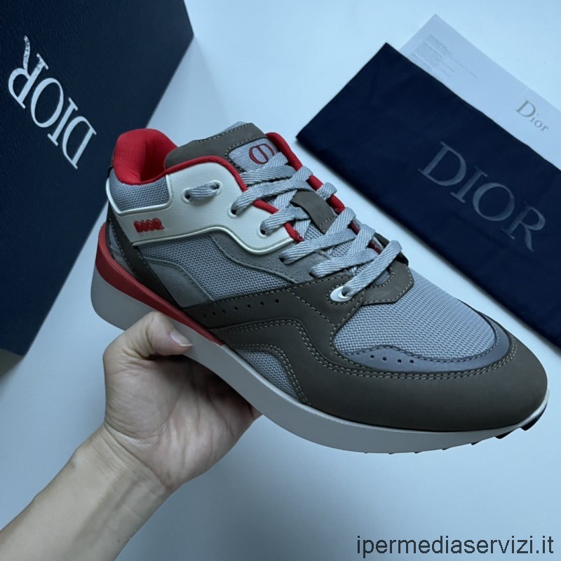 Ανδρικά αθλητικά παπούτσια Replica Dior B29 σε γκρι τεχνικό πλέγμα και δέρμα μοσχαριού σουέτ 38 έως 45