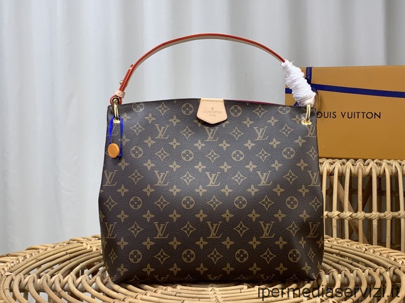 ρεπλίκα Louis Vuitton χαριτωμένη Pm Hobo τσάντα ώμου σε μονόγραμμα καμβά M44044 35x30x11cm