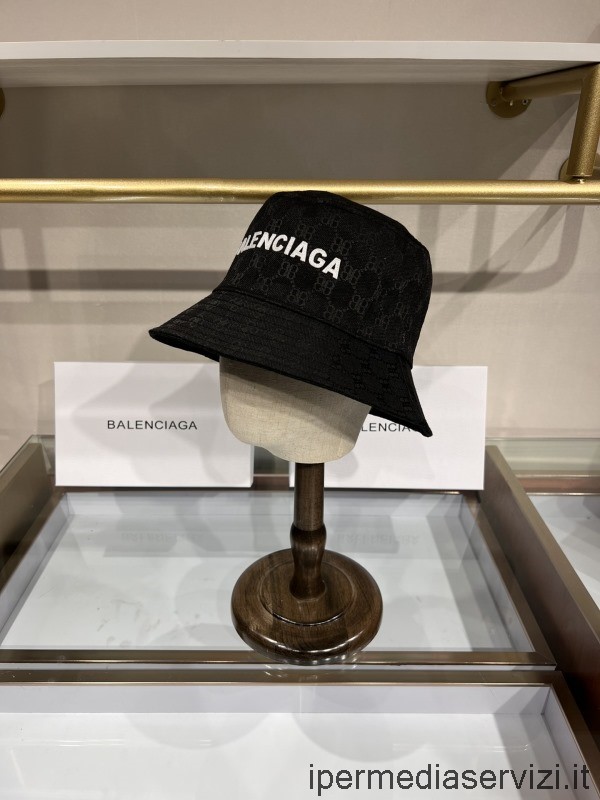ρεπλίκα Gucci X Balenciaga μαύρο καπέλο Bb καμβά