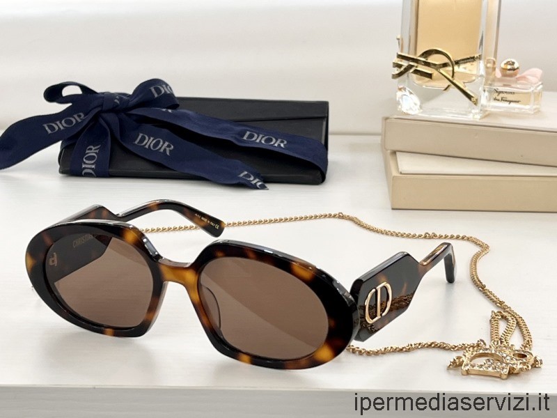 ρεπλίκα Dior ρεπλίκα Diorbobby R2u οβάλ γυαλιά ηλίου R2u καφέ