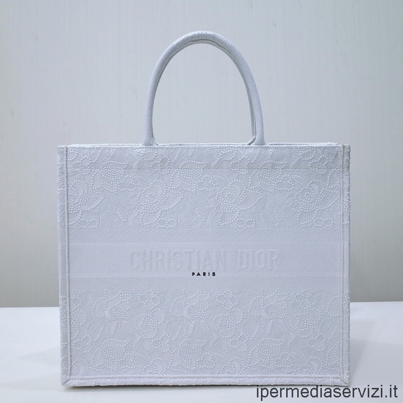 ρεπλίκα Dior μεγάλη τσάντα Tote Book Dior σε λευκό 41x34x16cm