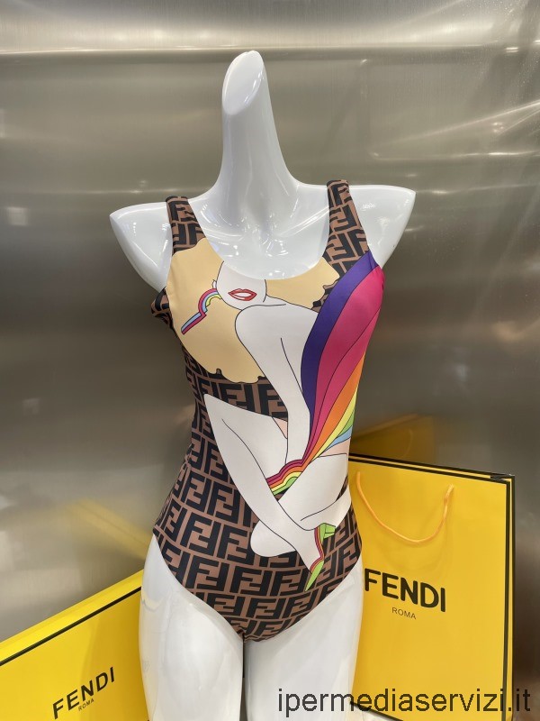 ρεπλίκα Fendi πολύχρωμο μαγιό μπικίνι με ένθετο Sml
