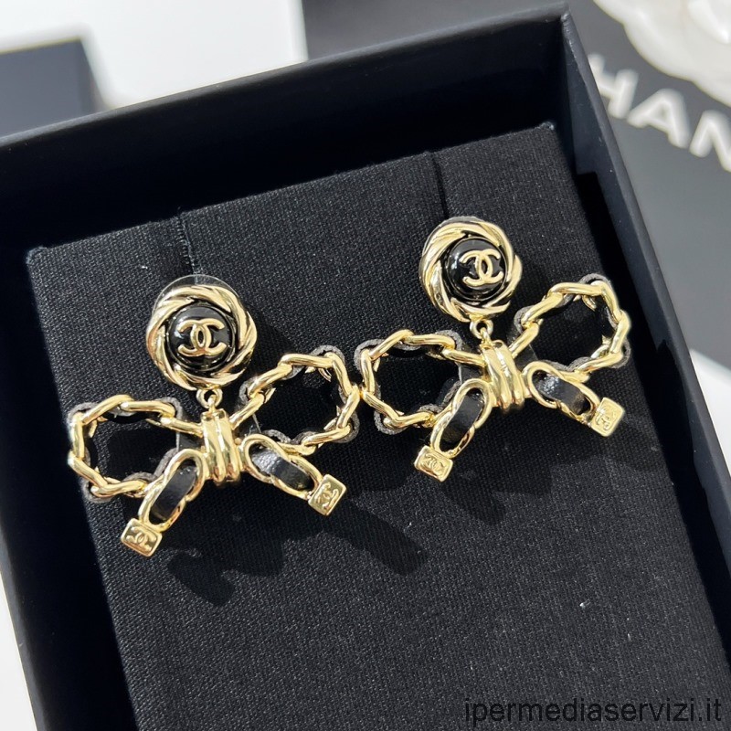 Replica Chanel δερμάτινα σκουλαρίκια με φιόγκο