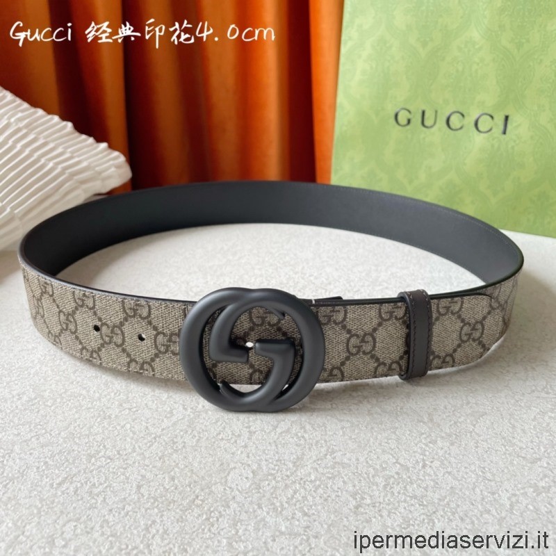 Replica Gucci Interlocking G πόρπη Gg κορυφαία ζώνη καμβά 40mm