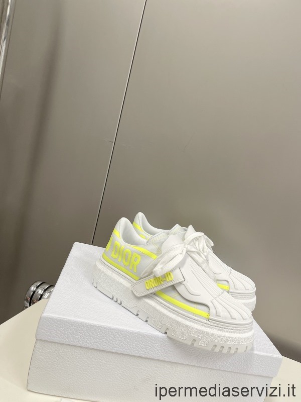 Replica Dior Id Sneakers σε λευκό και κίτρινο δέρμα μοσχαριού και καουτσούκ 35 έως 41