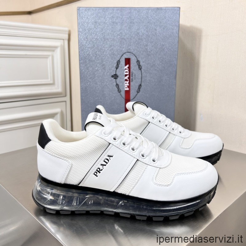 Αντρικά ρεπλίκα Prada λευκά τεχνικά πάνινα παπούτσια και δερμάτινα πάνινα παπούτσια 38 έως 45