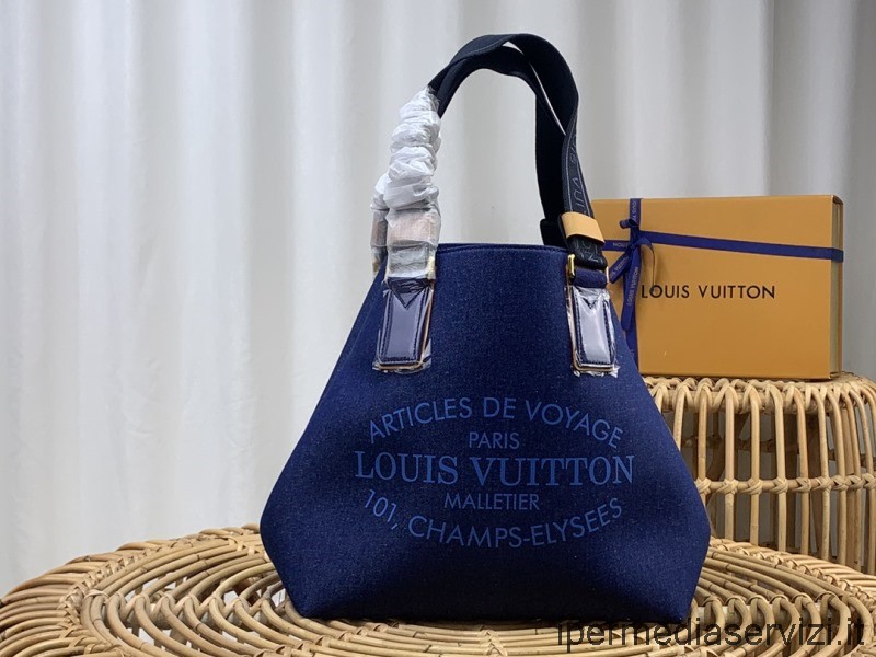 ρεπλίκα Louis Vuitton Plein Soleil Cabas Pm γυναικεία τσάντα ώμου μπλε N41179 31x28x15cm