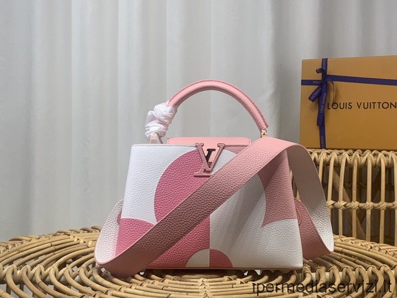 ρεπλίκα Louis Vuitton Capucines Bb Pink Creme Taurillon δερμάτινη τσάντα χιαστί ώμου M59532 27x18x9cm