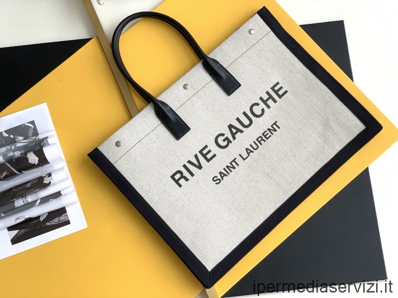 ρεπλίκα Saint Laurent Rive Gauche μεγάλη τσάντα σε εμπριμέ καμβά και δέρμα 509415 48x36x16cm
